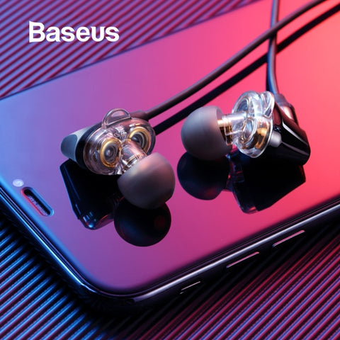 Baseus S10 Bluetooth Earphone IPX5 Waterproof Headphone Double Dynamic